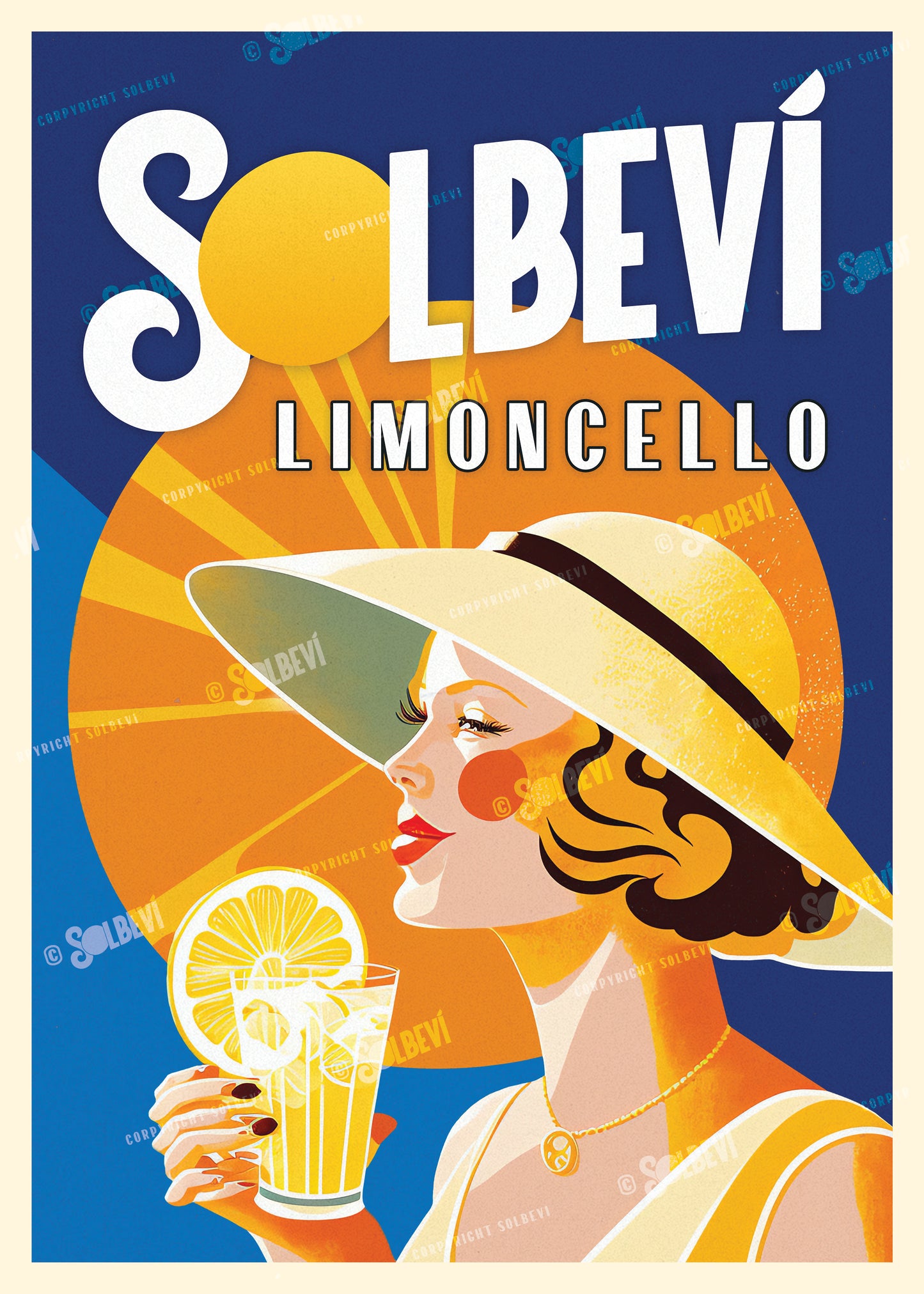 Limoncello Spritz Summer Italy Vintage Poster Art